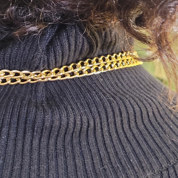 Beaded strands and double cuban link long loop necklace - Picture 5 of 6